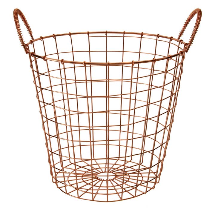 Interiors by Premier – wholesale Basket – Vertex Copper Finish Round Wire Basket1