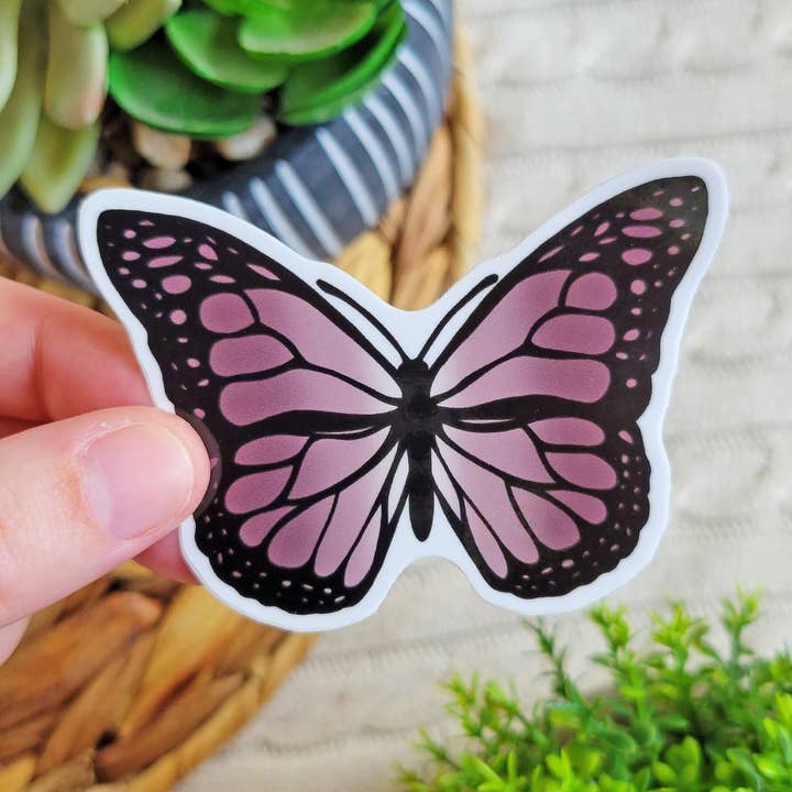 Mauve Butterfly Sticker, Vinyl Klistermærker for engroshandel hos Eve's Art Shop