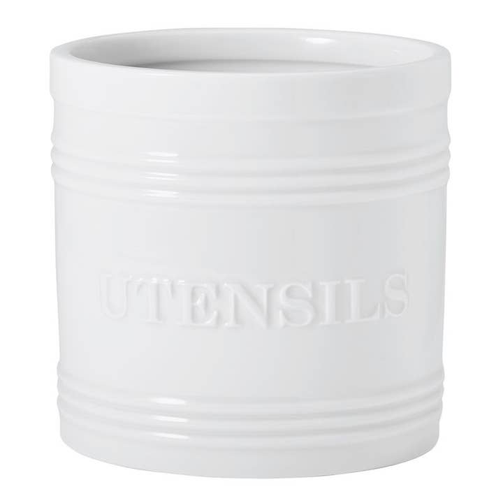 Everyday White Bistro White Utensil Crock Brown Box Pkg for wholesale on Faire
