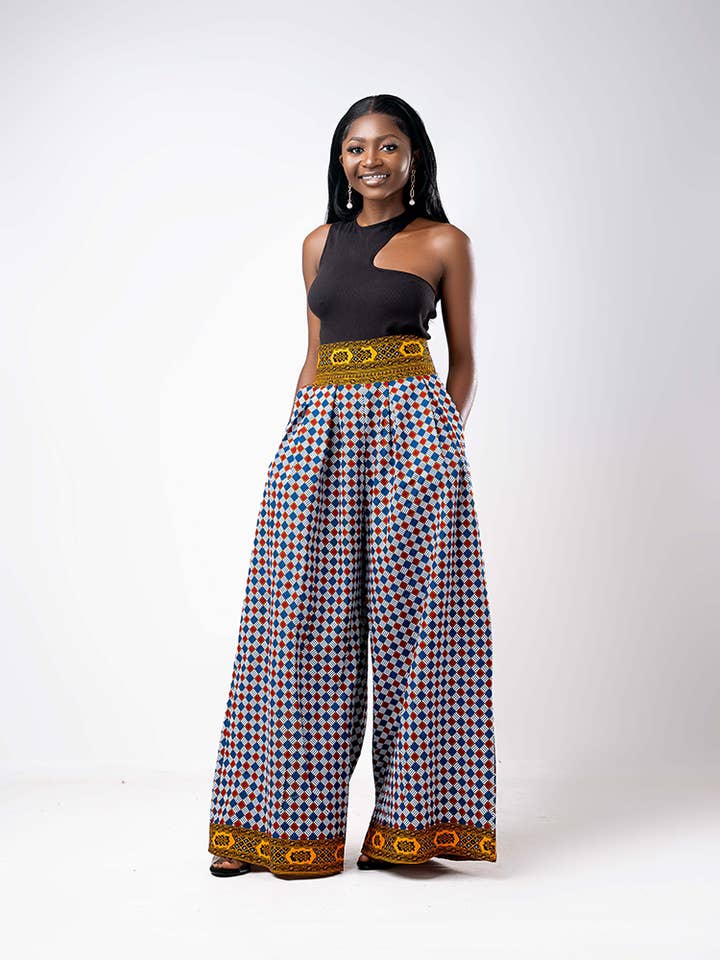 African Print Ada Pallazo pants for wholesale by ETNICA