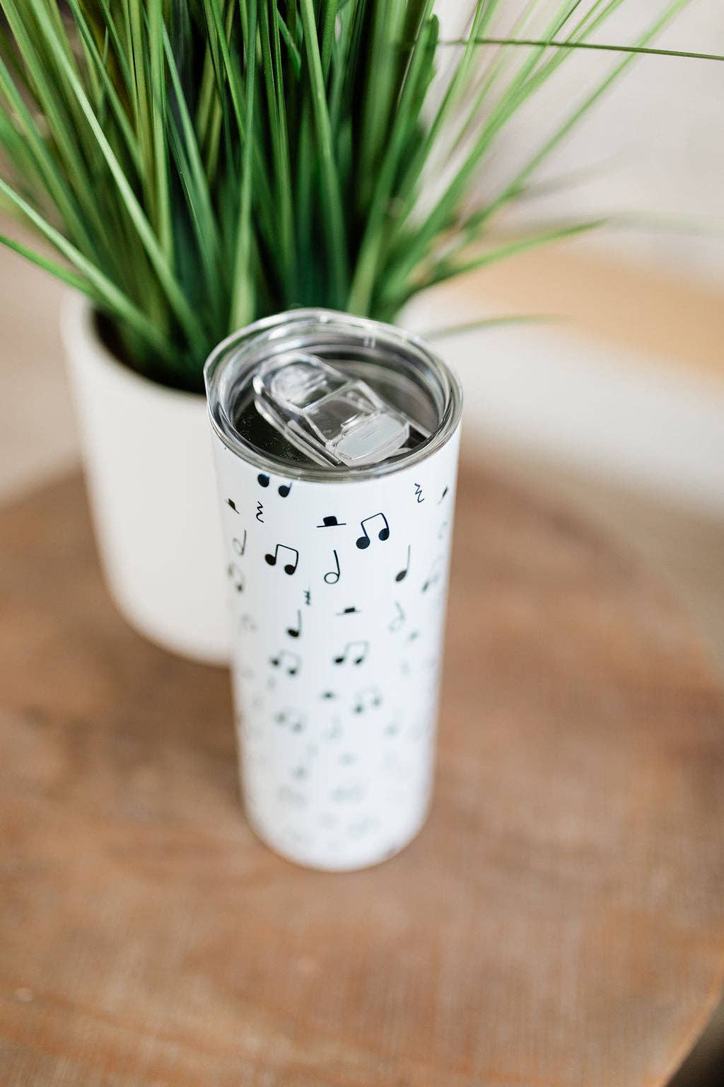 Musically Minted - Wholesale Insulated Mug/Tumbler - Black and White Music Note Skinny Tumbler4