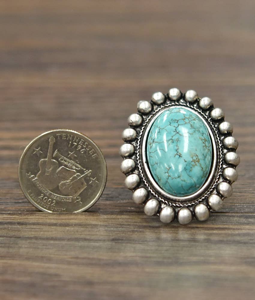 ISAC Trading Inc – wholesale Cocktail/Statement Ring – 750170, Turkos justerbar ring2