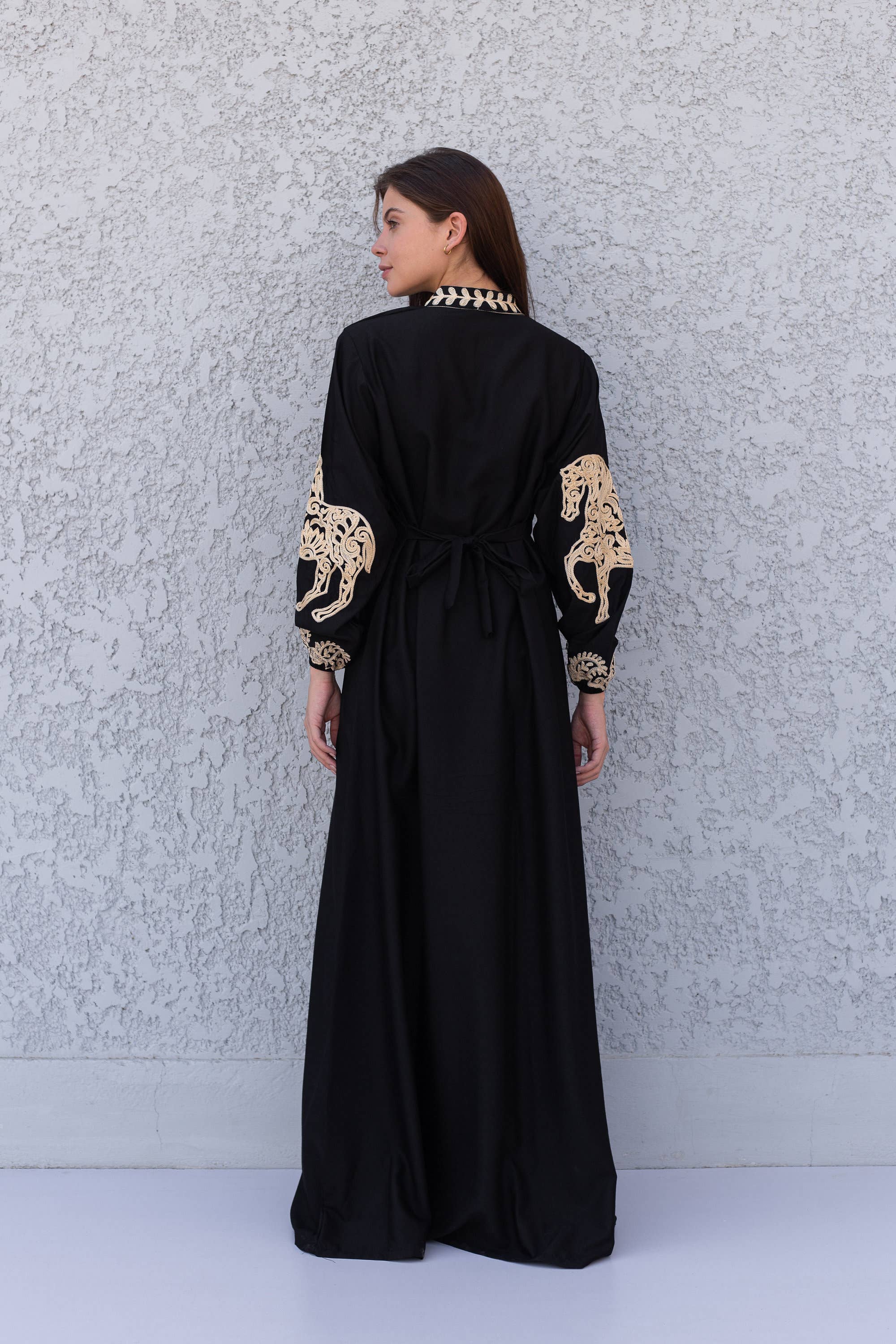 Gipci - Wholesale Kaftan - Women's - Stunning Black Cotton Caftans for Women3