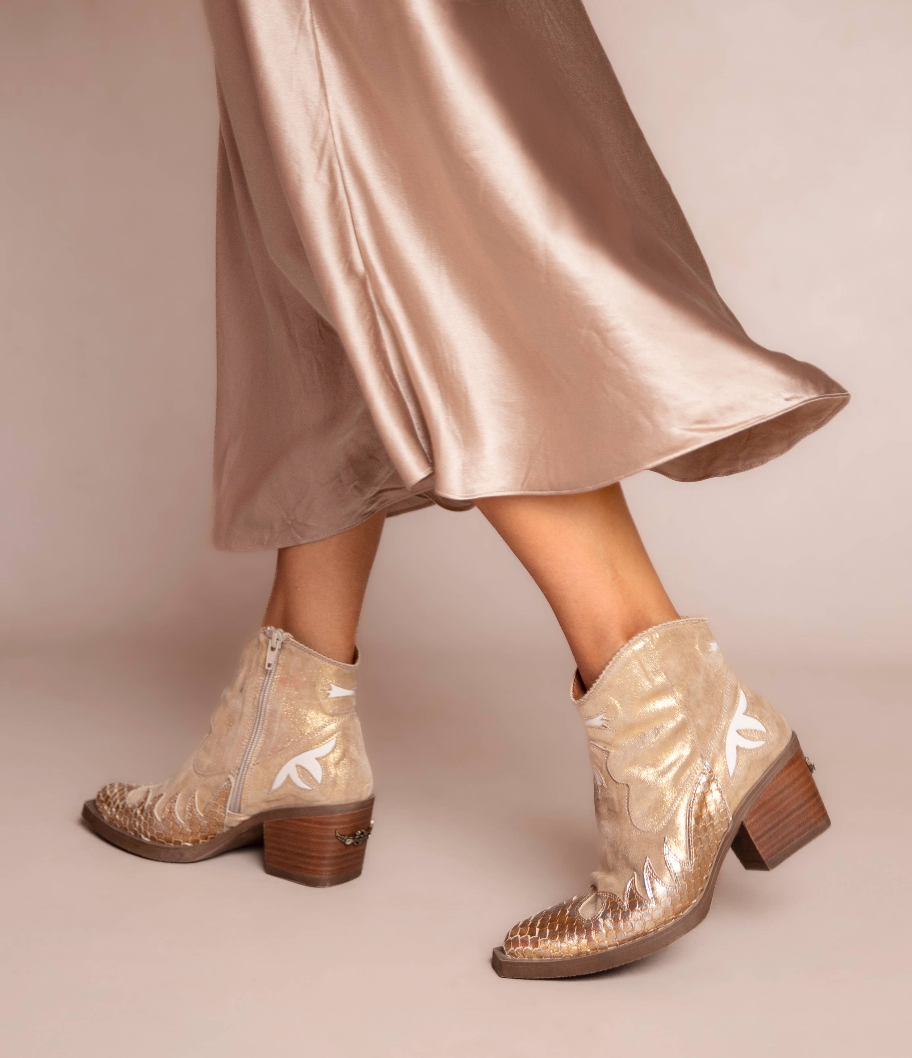 NEMONIC - Wholesale Cowboy Boots - Women's - ATLANTA 2353 AQUARIUM GOLD-PLATINUM-ICE1