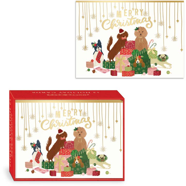 Punch Studio - Wholesale Christmas Card - HOLIDAYCARD 5X7-12CT HOLIDAY PARTY PETS