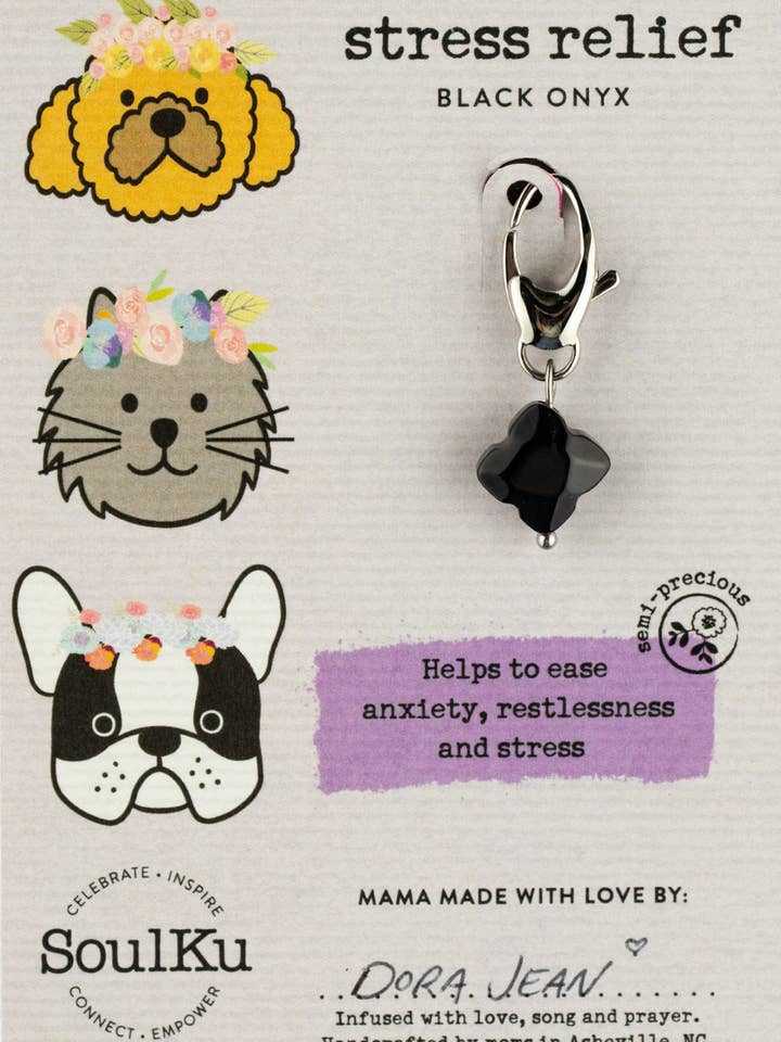 Black Onyx Tieranhänger zur Stresslinderung für den Großhandel von SoulKu