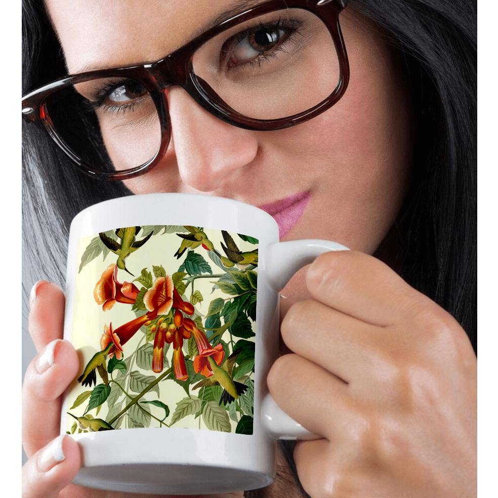 3dRose - Wholesale Coffee Mug - 3dRose, Ruby-throated Humming Bird Flowers Vintage Audubon Hummingbird Art, Mug9