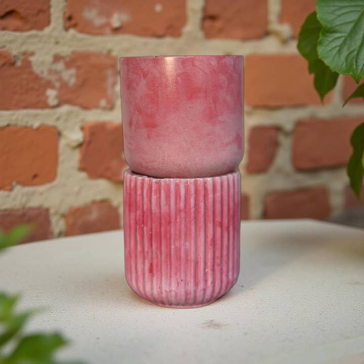Colourfuljoy Designs - Wholesale Jar/Filled Candle - Red Cement Candle Jar – Modern Rustic Planter or Candle jar5