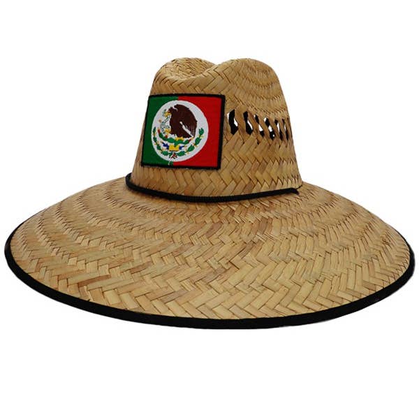 Cap Zone – Engroshandel Stråhat – til kvinder – Mexicansk flag patch livredder hat