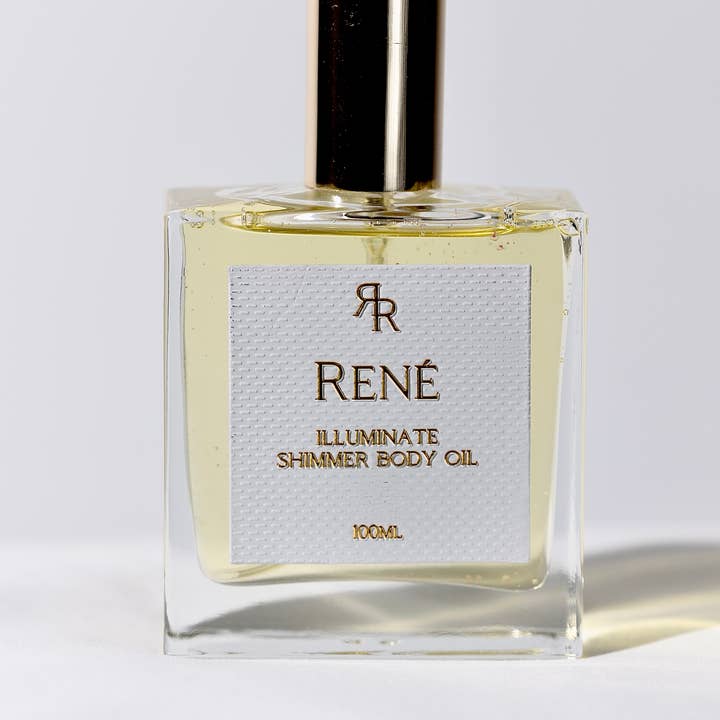Rene - Wholesale Bath/Body Oil - René | Illuminate Shimmer Oil CRYSTAL 3.4oz (Case of 12)