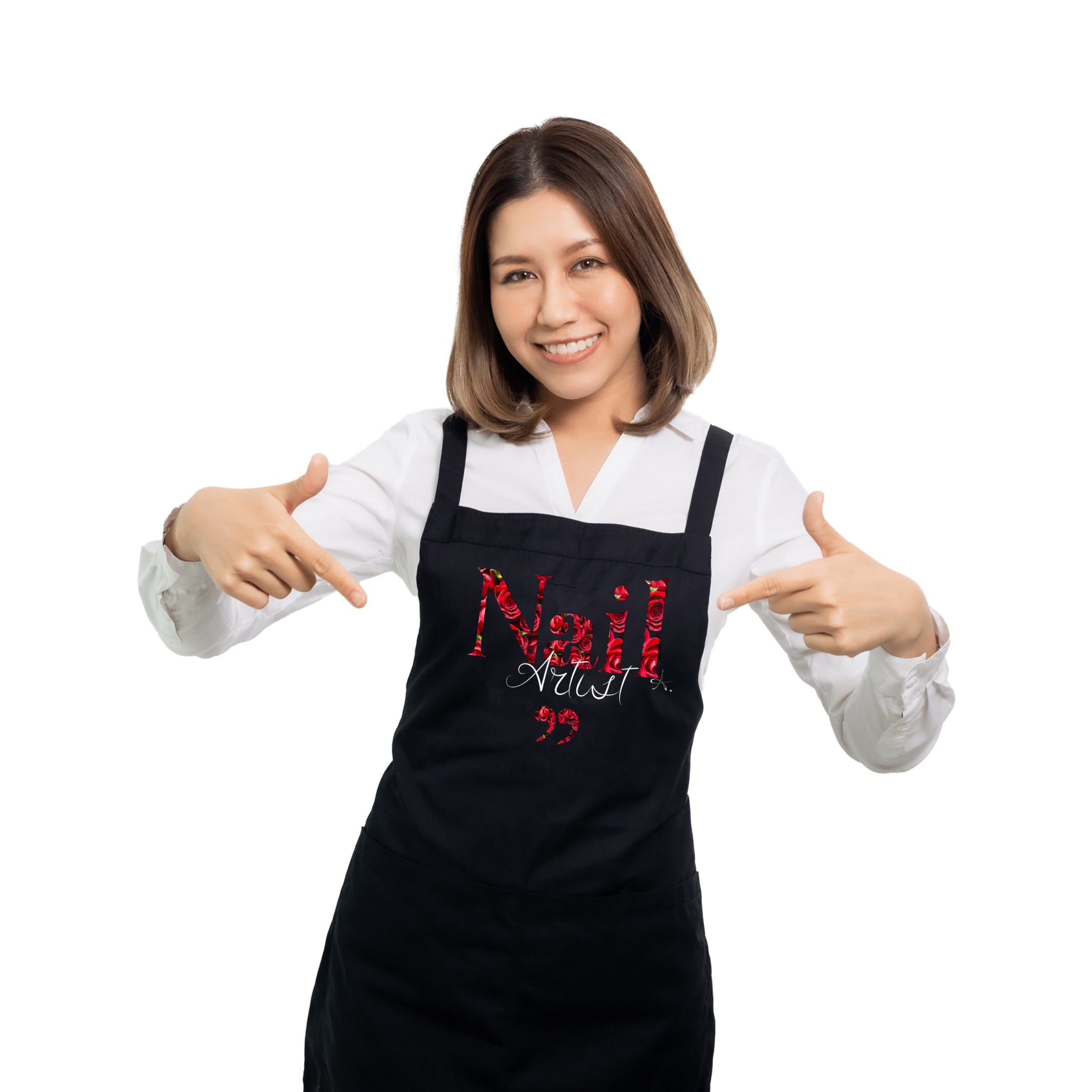 Doriana Cosmetics GmbH - Wholesale Apron - Apron with pocket - Nail Artist Red Roses7