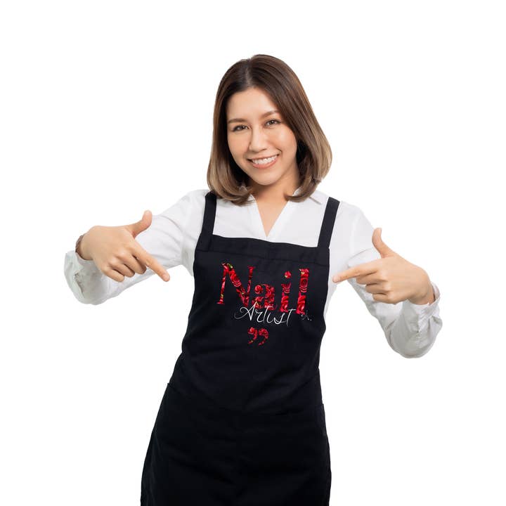 Doriana Cosmetics GmbH - Wholesale Apron - Apron with pocket - Nail Artist Red Roses7