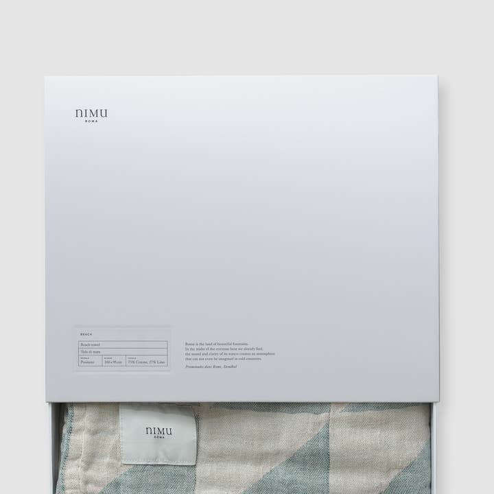 Nimu – Engroshandel Strandhåndklæde – Telo mare Ravello i hør og bomuld1