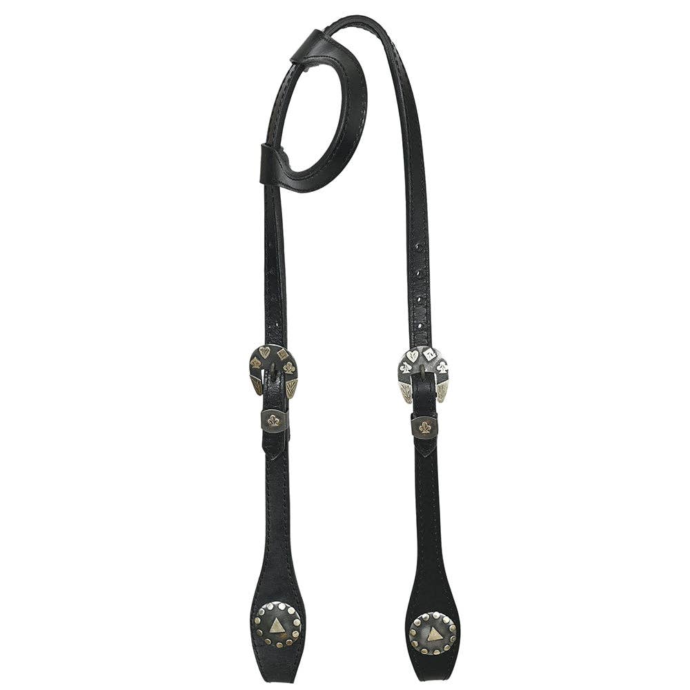 HILASON - Wholesale Horseback Riding Gear - Hilason Horse Genuine Leather One Ear Headstall Bridle GS Concho Black6
