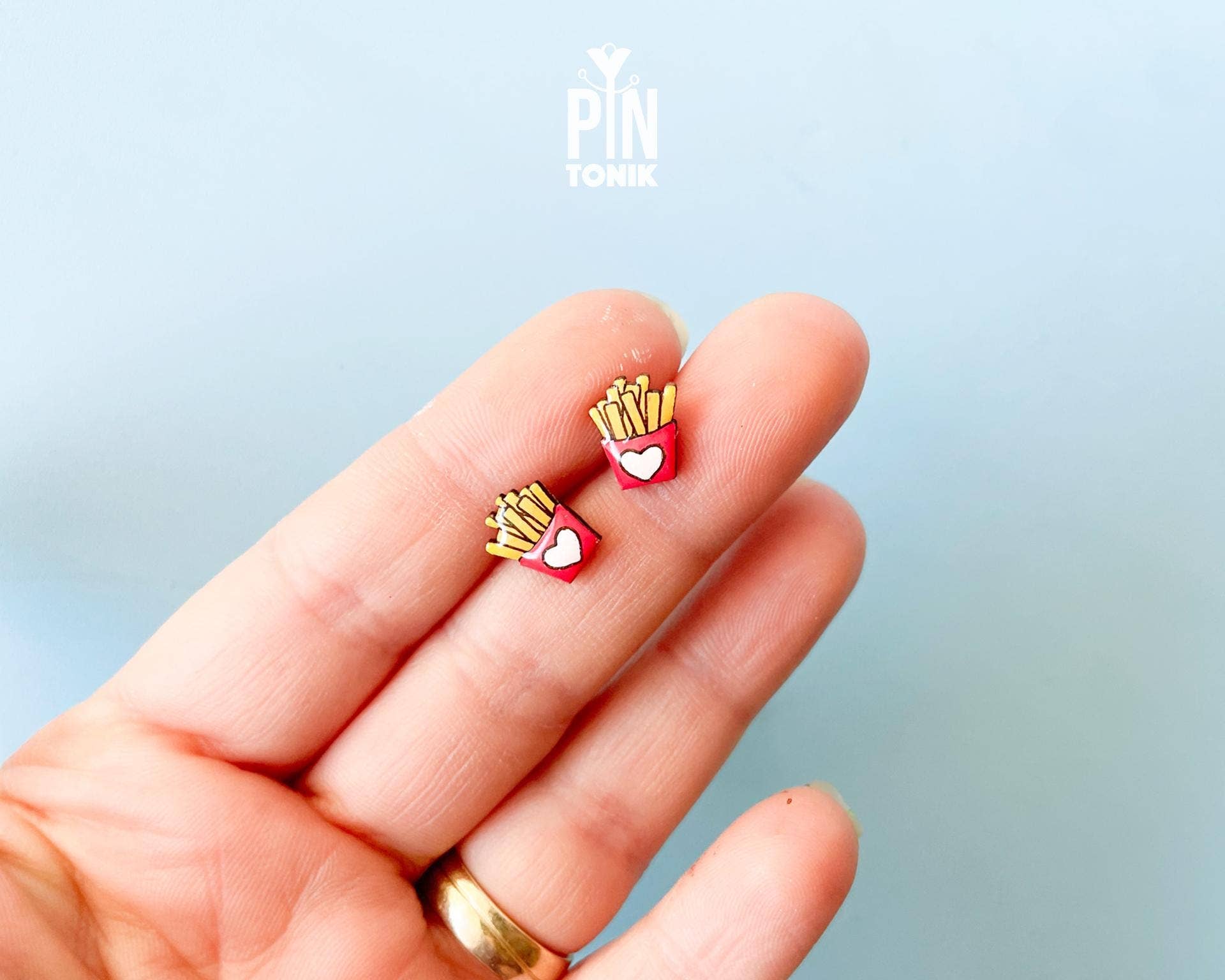 PinTonik - Wholesale Stud/Post Earrings - French Fries Earrings - Foodie Gift - Snack Jewelry2