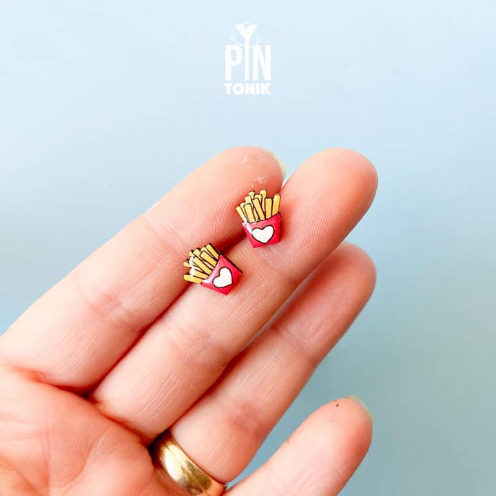 PinTonik - Wholesale Stud/Post Earrings - French Fries Earrings - Foodie Gift - Snack Jewelry2