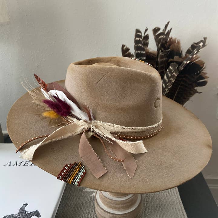 Two Arrows NW - Wholesale Fedora - Unisex - Beaded Charlie 1 Horse Felt Flat Brim.Â
