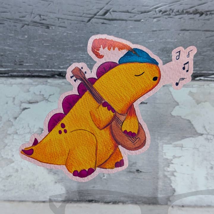 Pegatina troquelada brillante de Derek el Bardo para venta al por mayor de Mini Geek Boutique