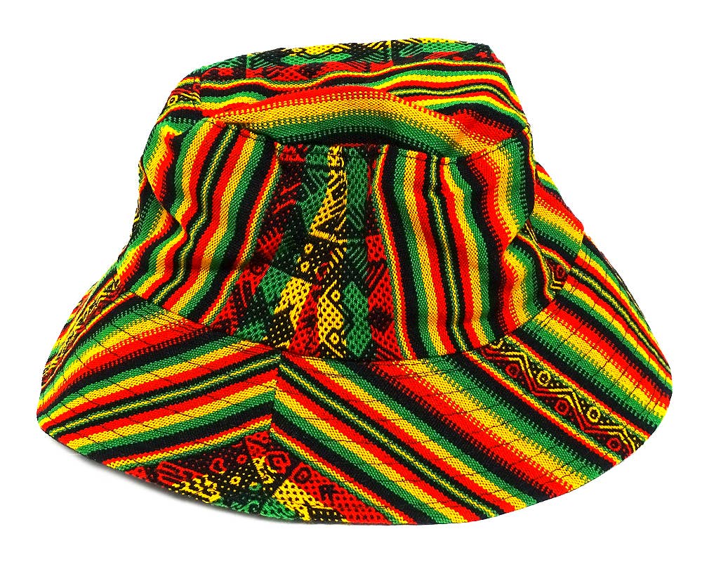 Pichincha - Wholesale Bucket Hat - Women's - Rasta Tribal Print Bucket Hat Fishing Hat