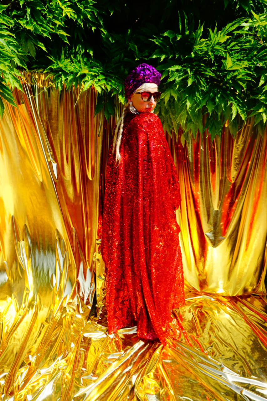 Fumbalinas – wholesale Kaftan – Women's – Red Holographic Sequin Maxi Kaftan Gown / Kimono Robe20