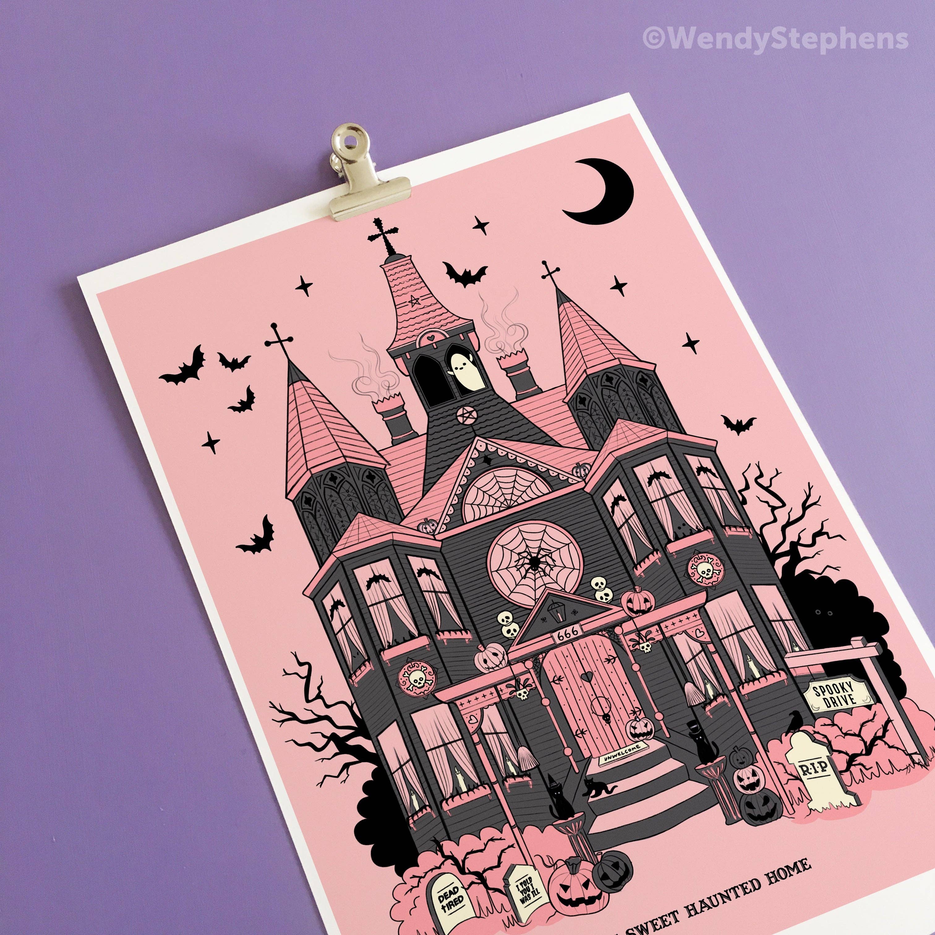 Wendy Stephens Art - Wholesale Art Print - Haunted House Gothic Art Print2