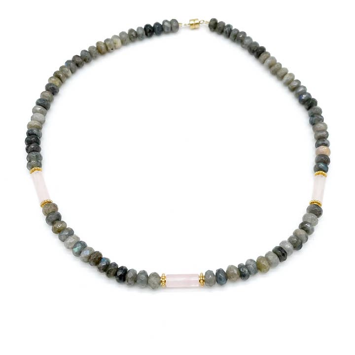 Holi Editions - Wholesale Beaded/Pearl Necklace - Vibe On Labradorite Necklace1