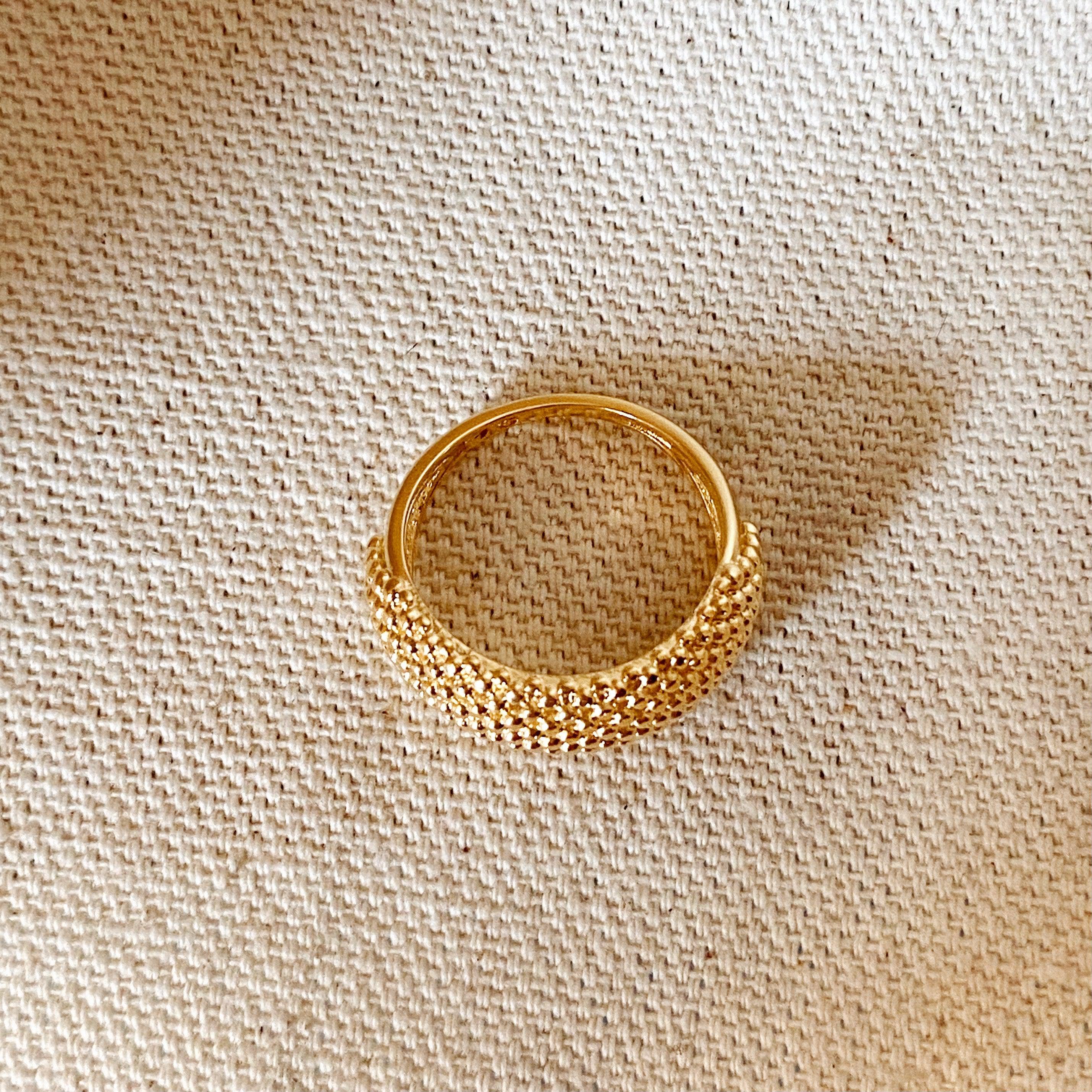 GoldFi - Wholesale Band/Stacked Ring - 18k Gold Filled Bead Cluster Ring2