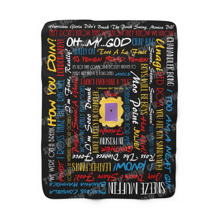 Decke mit Zitat von Freunden für den Großhandel von TV Show Gifts