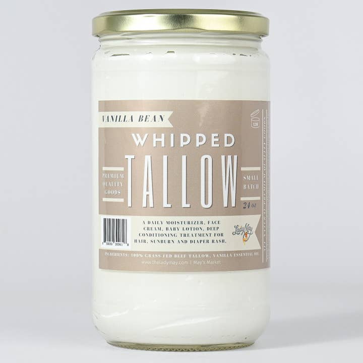 Lady May Tallow - Wholesale Body Cream/Lotion - Vanilla Whipped Tallow Moisturizer | 100% Natural Skincare