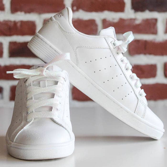 furiouslaces - Venta al por mayor Cordones de zapatos - Mujer - Cordones blancos con brillo para zapatillas y botas2