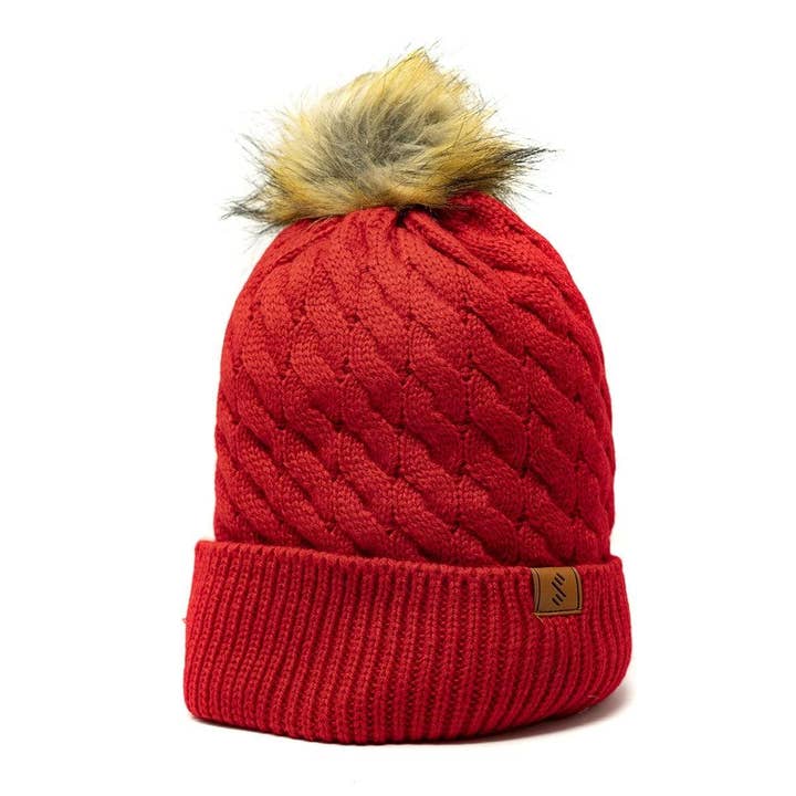 Cozy Pom Beanie - Red for wholesale by SLYK Shades