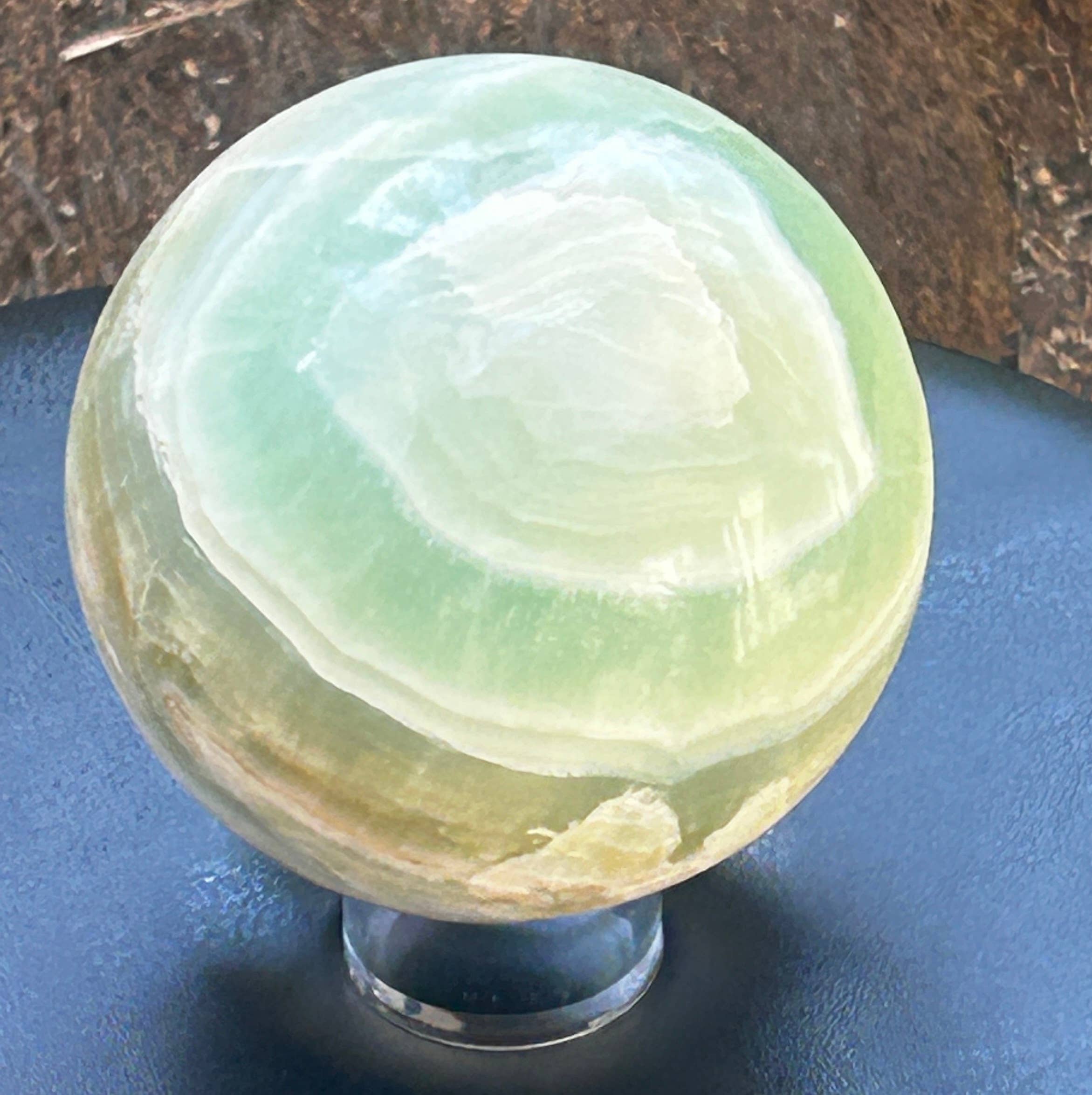 Metaphysical & Healing Crystals - Wholesale Spiritual Stone/Crystal - XXXL PISTACHIO CALCITE SPHERE (95MM-100MM)4