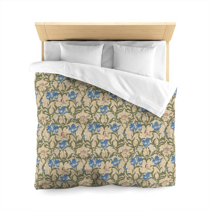 Copripiumino ispirato a William Morris - Collezione Blue Iris per la vendita all'ingrosso da parte di Willy Morris Home Emporium