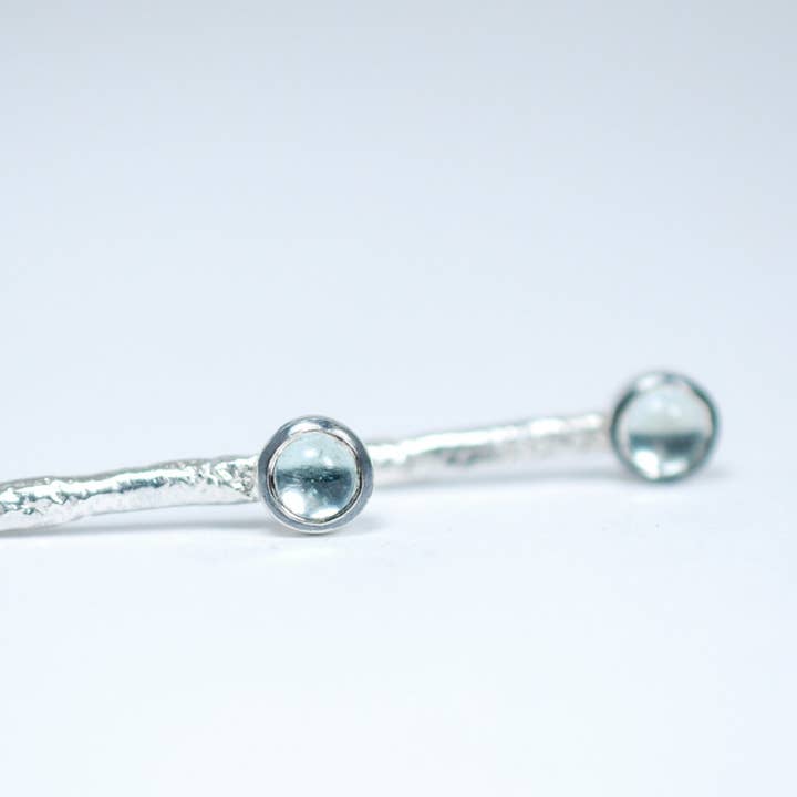 Orecchini pendenti in argento con topazio blu chiaro per la vendita all'ingrosso da parte di Ami jewel