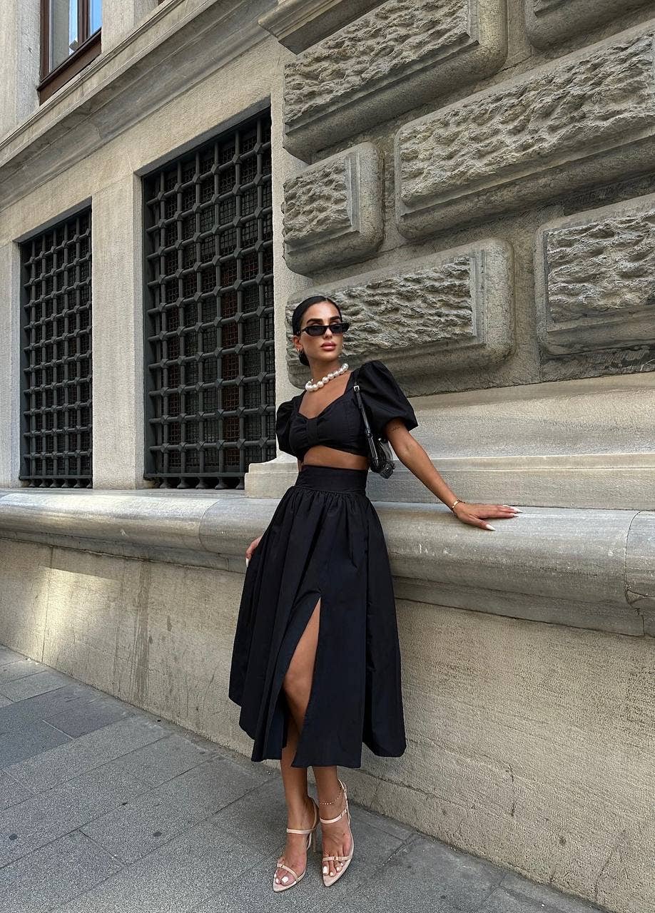 Standpoint Top - Venta al por mayor Conjuntos de top y falda - Mujer - Conjunto elegante Amelia de dos piezas – 100114