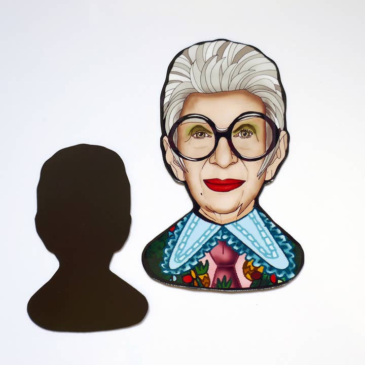 THE PAPER IDOLL - Wholesale Magnet - Iris Apfel magnet 3 or 4 in, Fashion icon merch8