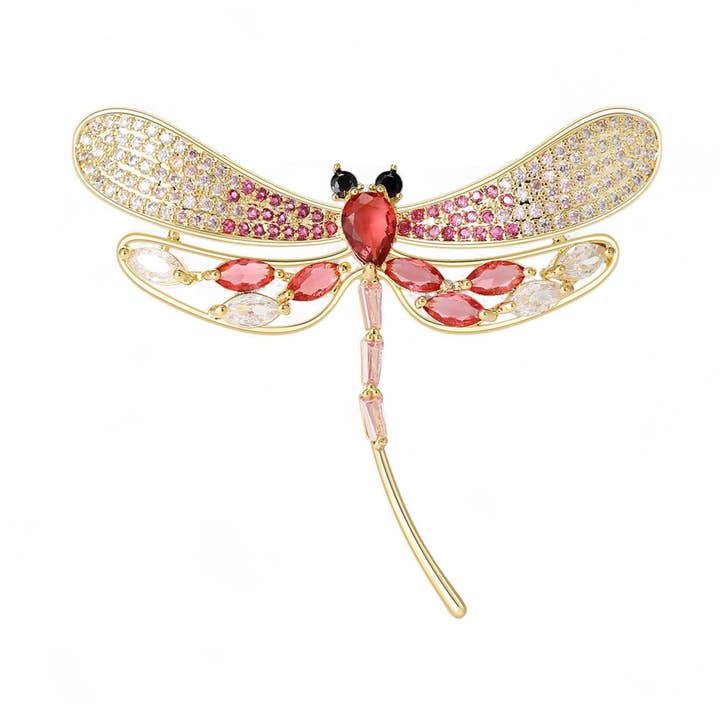 Cubic Zirconia Guldsmed Broche i Pink & Guld for engroshandel hos White Leaf