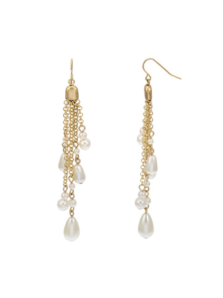 Bijoux Dauplaise - Boucles d'oreilles à pampilles en perles pour la vente par caroldauplaisejewelry