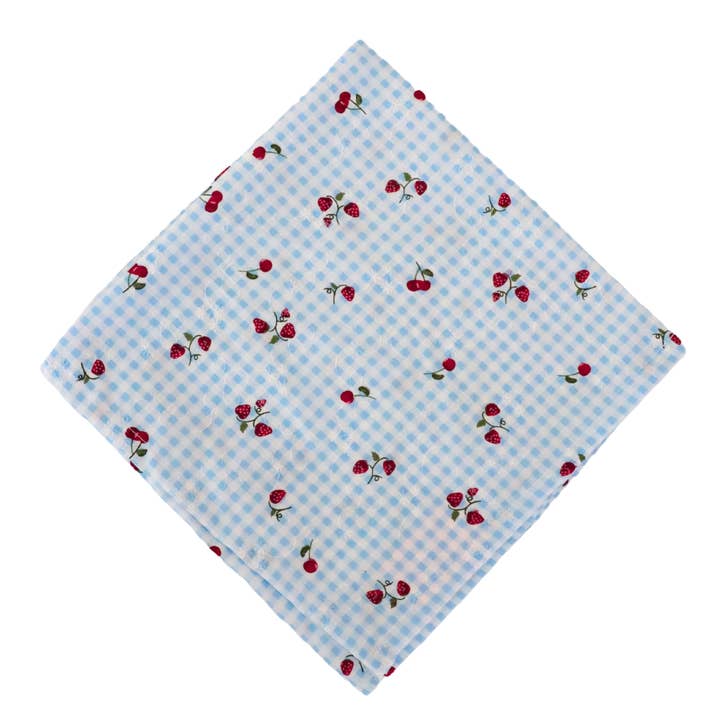 Pretty Homestyle - Wholesale Dinner & cloth napkin - Cherry Gingham blue Cotton Napkins