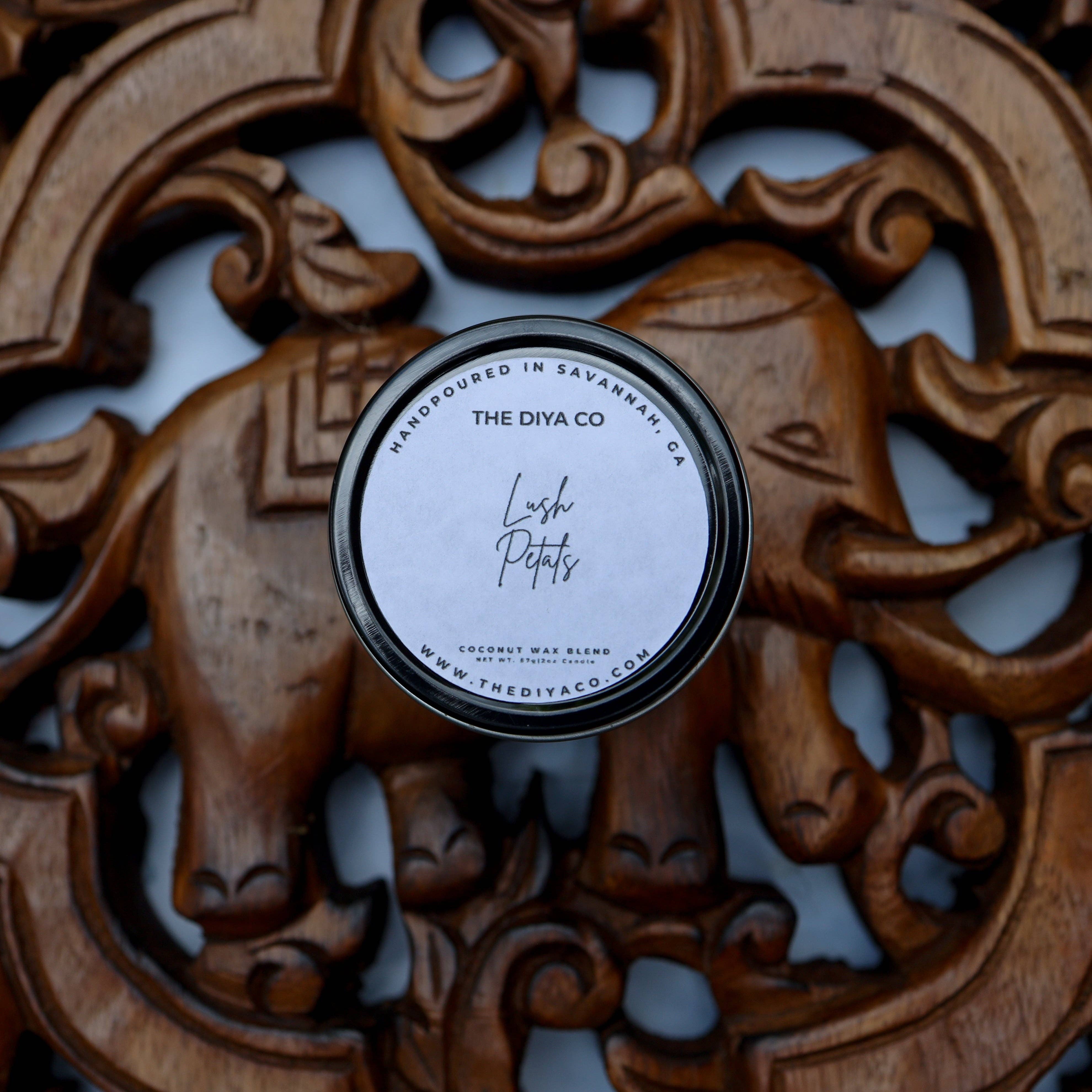 The Diya Co - Wholesale Travel Candles - Mini Tin 2oz Candle |Best Selling Scents |Coconut Soy Wax3