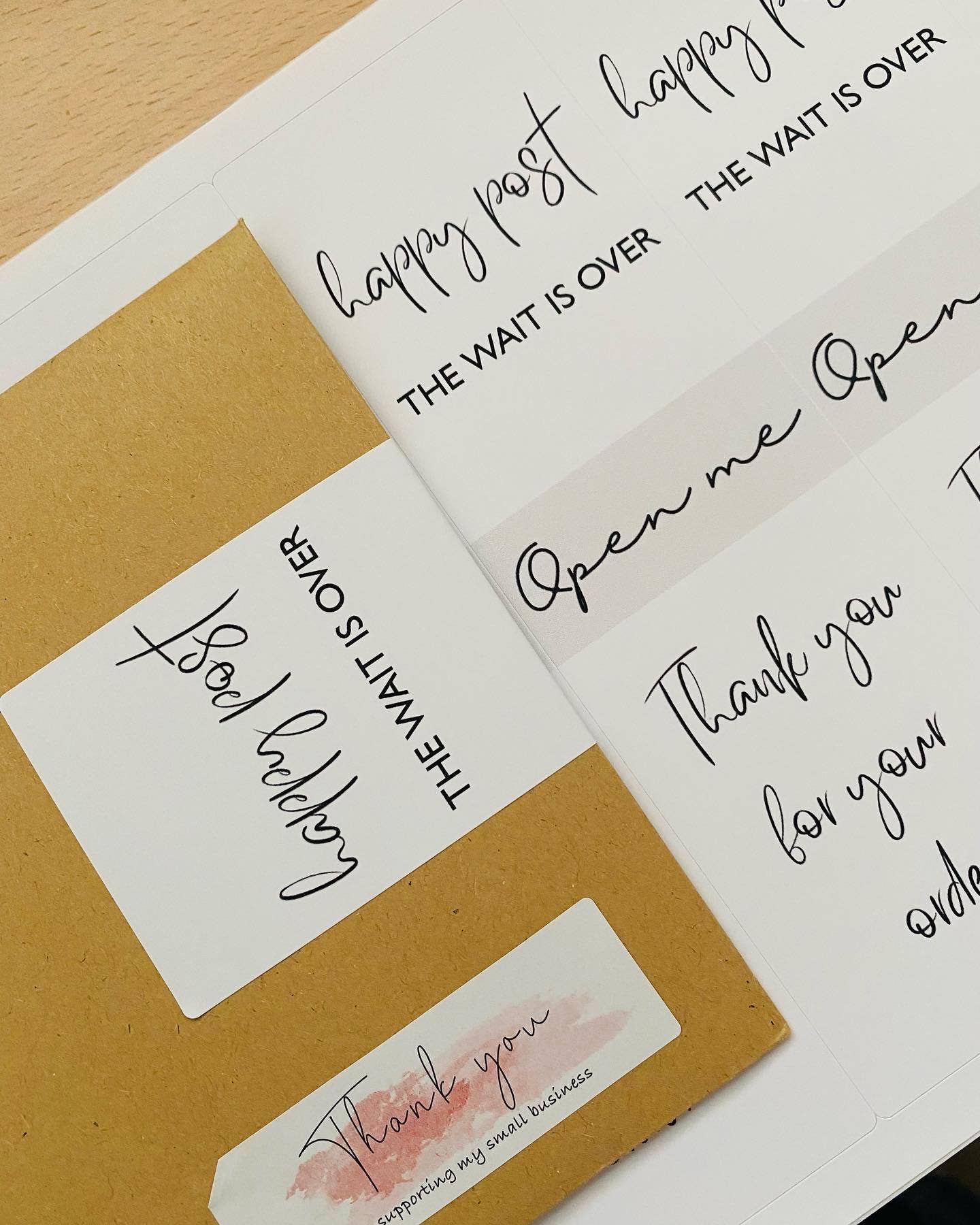 HMstationery – wholesale Sticker – Happy Mail, Logo Box seals, Thank you for your order2