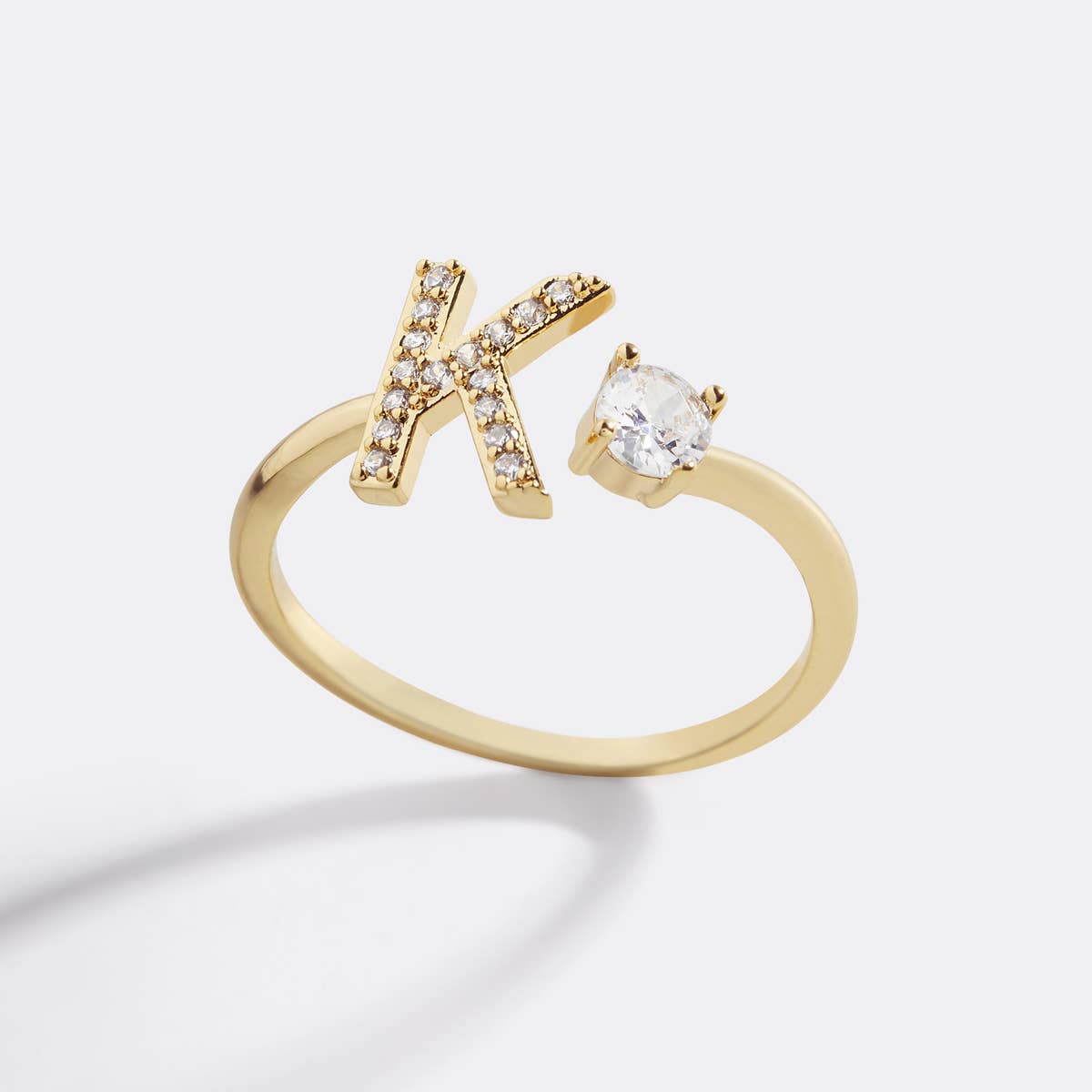 Mint & Lily - Vente Bague avec plusieurs pierres - Bague initiale ajustable Pave2