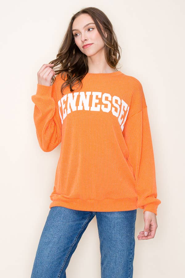 Tres Bien, Inc – wholesale Graphic sweatshirt – Women’s – "TENNESSEE" RIBBED GRAPHIC L/S SWEATSHIRT2