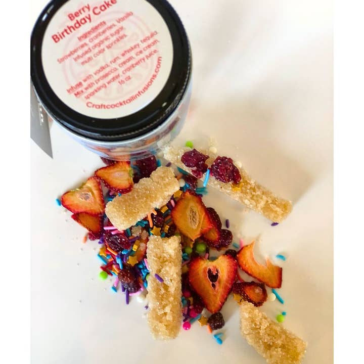 Cocktail Kit Gift Berry Birthday Cake w/ Sprinkles for wholesale by Craft Cocktail Infusions