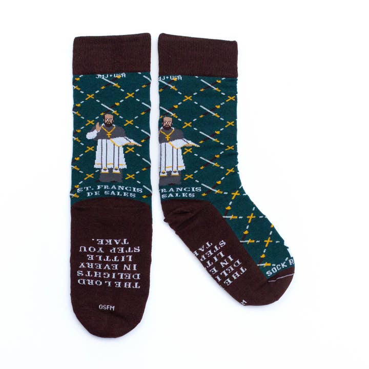Sock Religious - Wholesale Socks – Unisex - St. Francis de Sales Adult Socks0
