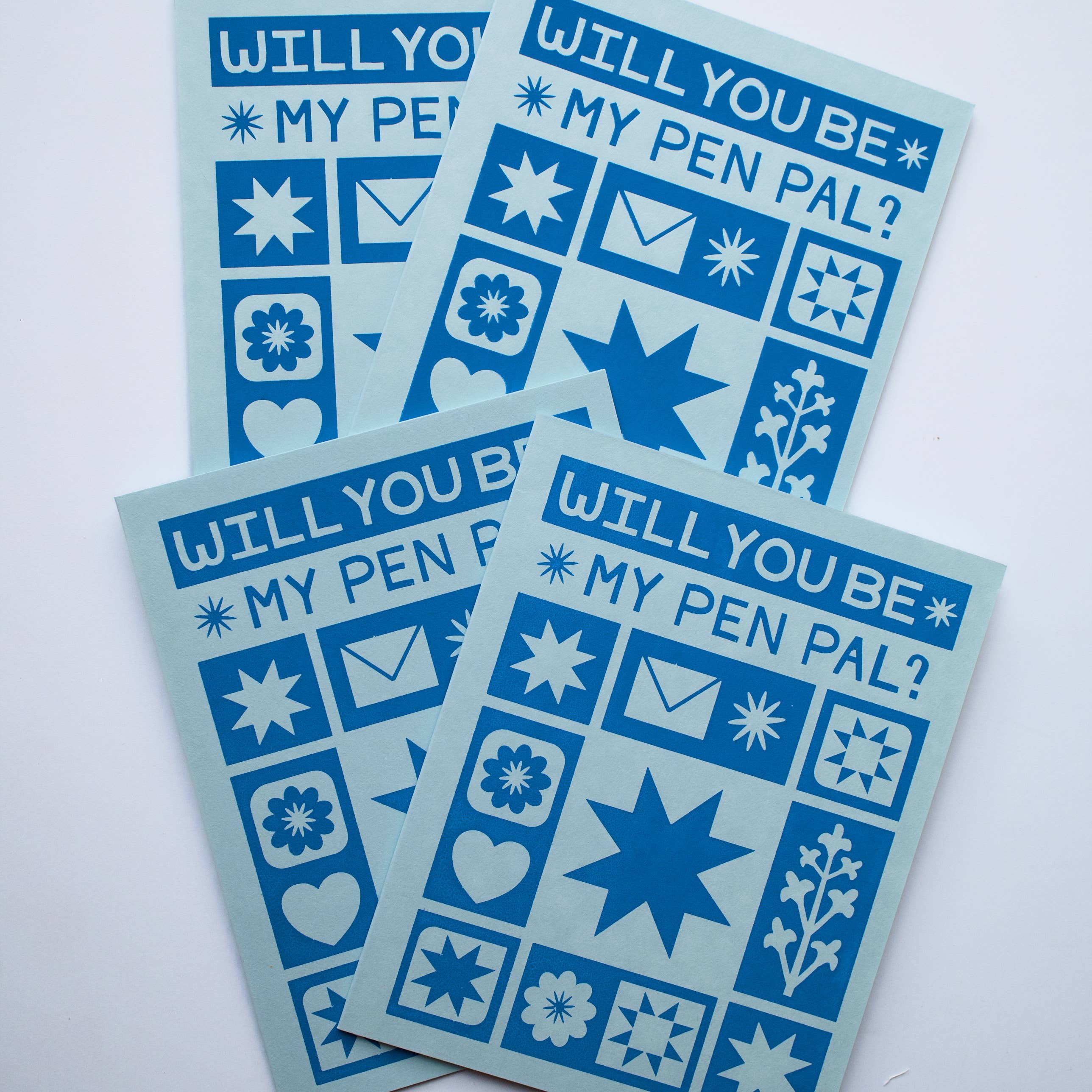 Lex MB Studio - Wholesale Everyday Greeting Card - Hand Printed "Will You Be My Pen Pal?" Everyday Card7