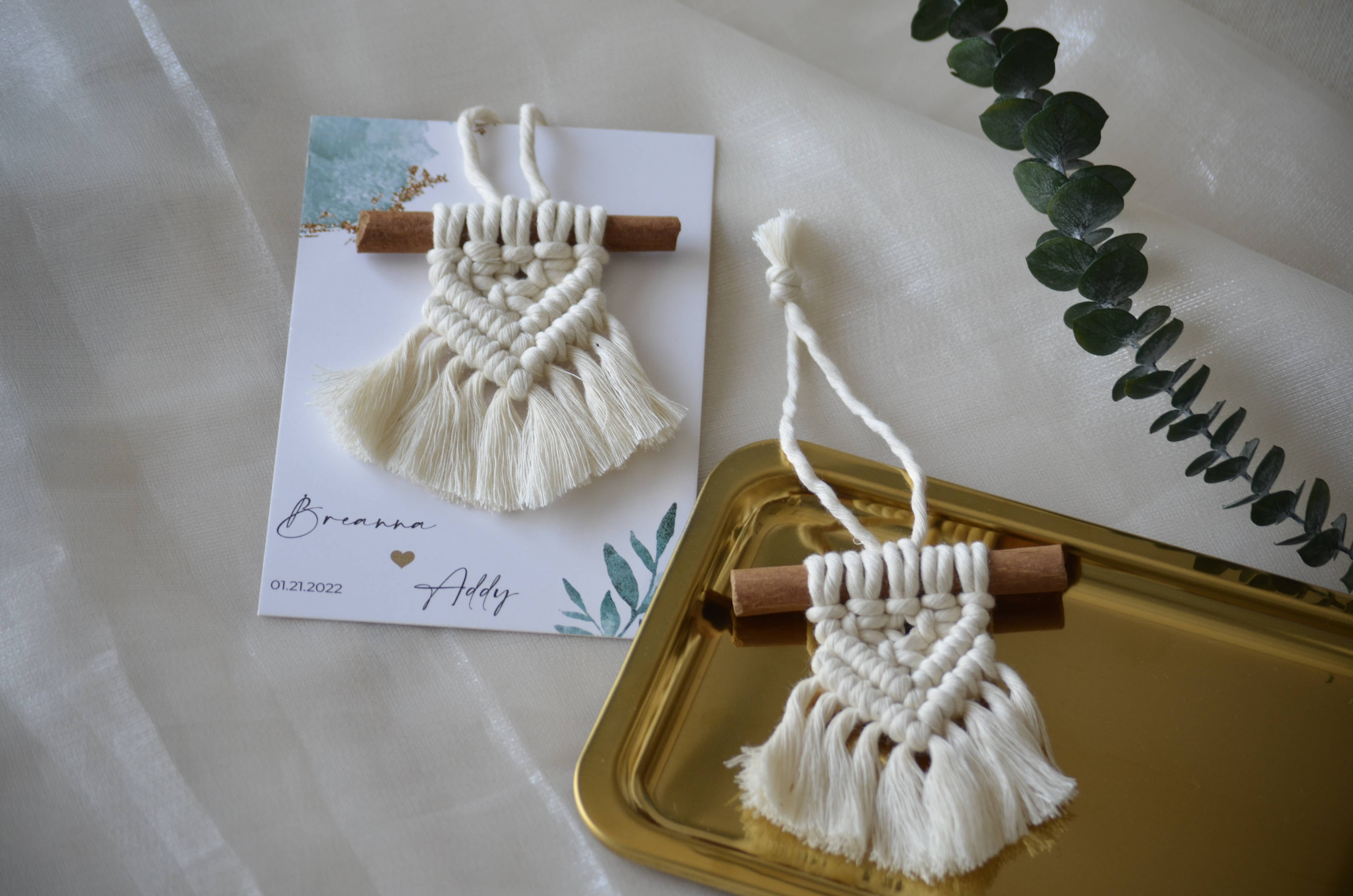 Uniq Favors - Wholesale Ornament - Mini Cinnamon Stick Macrame Gifts, Boho Christmas Ornaments8