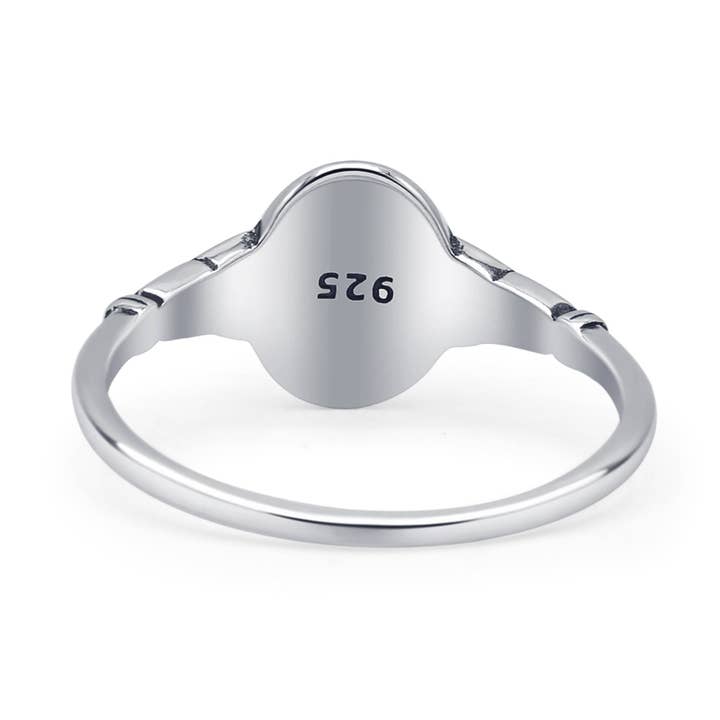 Oval Turquoise Floral Ring Oxidized for wholesale on Faire2