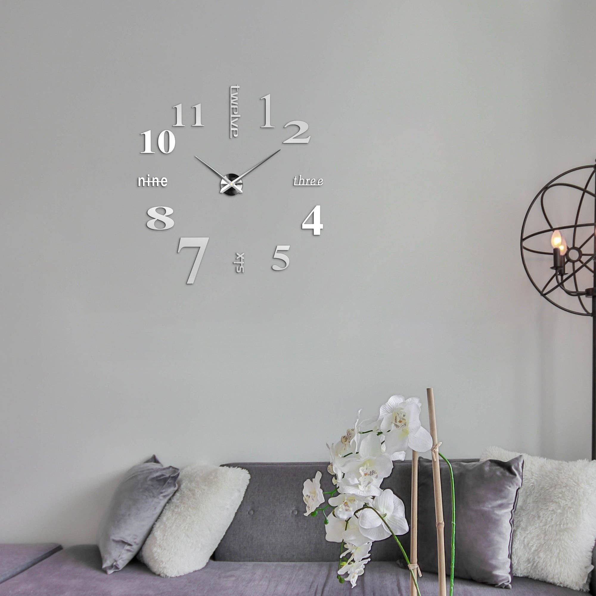 Ledsone – wholesale Wall clock – Unusual Large Wall Clocks 3D Sticker large Number the Clocks Frameless~54075