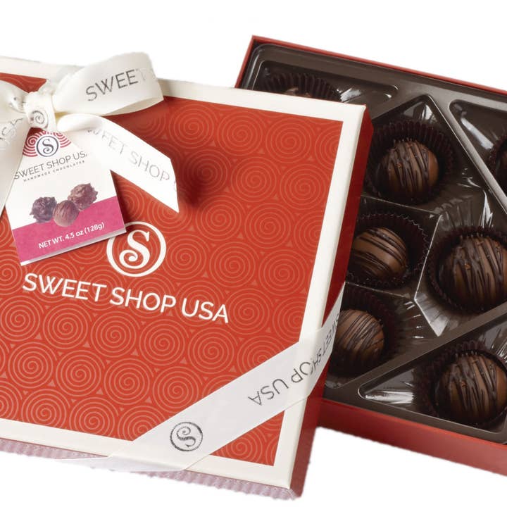 Sweet Shop USA - Wholesale Chocolate Box - 4.5oz (9pc) Fudge Love Truffles Everyday Box - 12pk